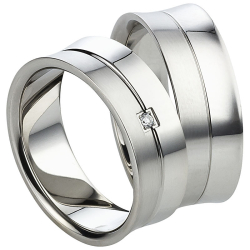 Vielsesringe Rustfri Stl m. diamant 1024