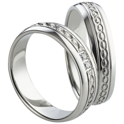 Vielsesringe Rustfri Stl m. diamant 1027