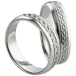 Vielsesringe Rustfri Stl m. diamant 1027