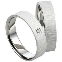 Vielsesringe Rustfri Stl m. diamant 1032