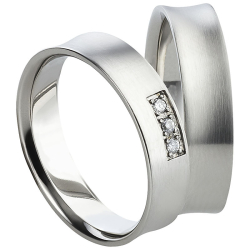 Vielsesringe Rustfri Stl m. diamant 1034