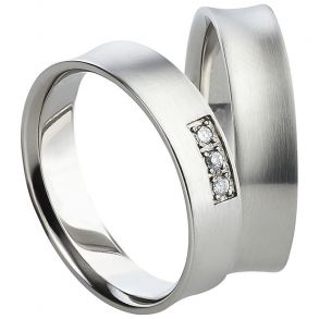 Vielsesringe Rustfri Stl m. diamant 1034