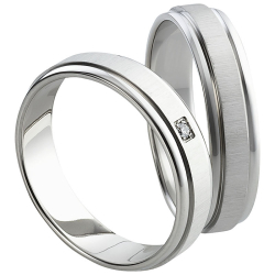 Vielsesringe Rustfri Stl m. diamant 1035