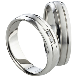 Vielsesringe Rustfri Stl m. diamant 1150