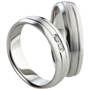 Vielsesringe Rustfri Stl m. diamant 1150