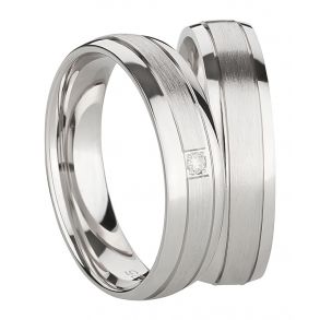 Vielsesringe Slv m. diamant 1266