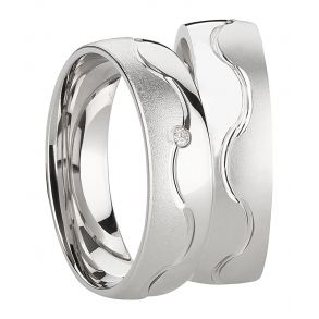 Vielsesringe Slv m. diamant 1272