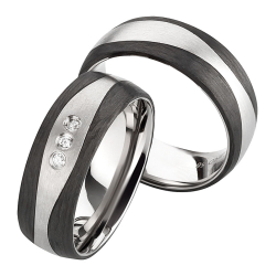 Vielsesringe Titanium og Carbon 3856