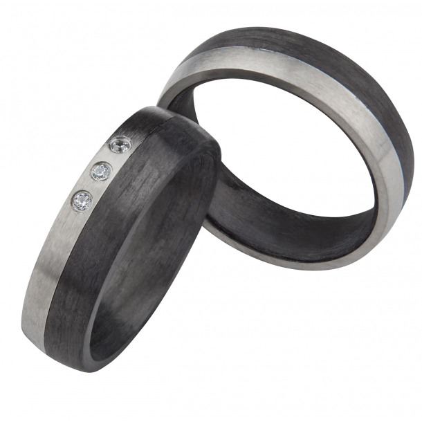Vielsesringe Titanium og Carbon 3948