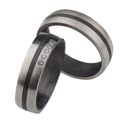Vielsesringe Titanium og Carbon 3952