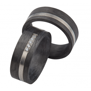 Vielsesringe Titanium og Carbon 3956