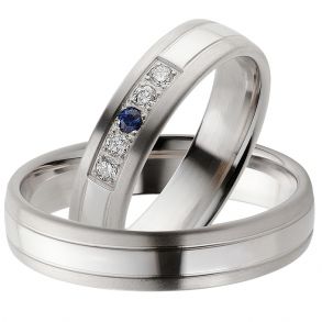 Vielsesringe Slv m. diamant