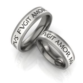Vielsesringe Titanium og S�lv m. Udvendig Gravering 1095