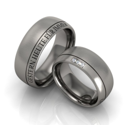 Vielsesringe Titanium brilliant m. Udvendig Gravering 149