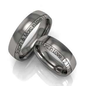 Vielsesringe Titanium m. Udvendig Gravering 152