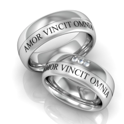 Vielsesringe Slv brilliant m. Udvendig Gravering 162