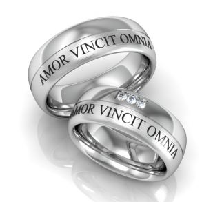 Vielsesringe S�lv brilliant m. Udvendig Gravering 162