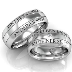 Vielsesringe S�lv brilliant m. Udvendig Gravering 197