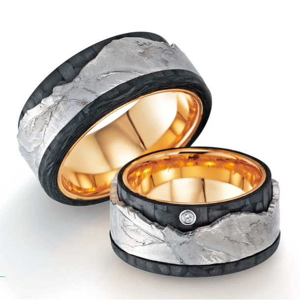 Sorte Vielsesringe Carbon