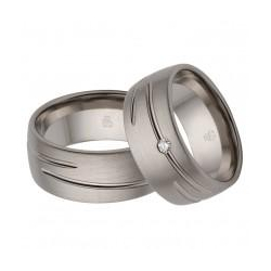 Vielsesringe S�lv m. diamant 0919