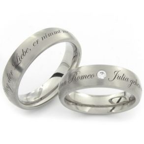 Vielsesringe Rustfri St�l m. Udvendig Gravering 228