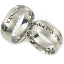 Vielsesringe Rustfri Stl m. Udvendig Gravering 229