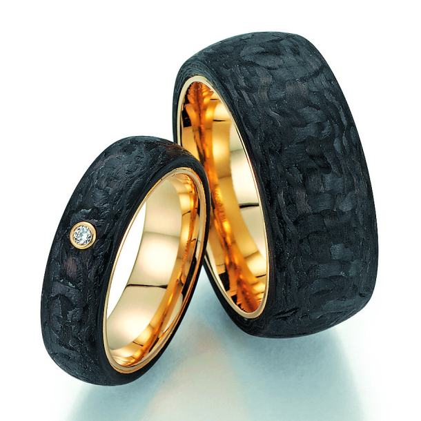 Sorte Vielsesringe Carbon