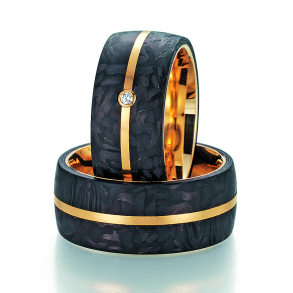 Sorte Vielsesringe Carbon