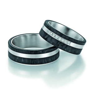 Sorte Vielsesringe Carbon