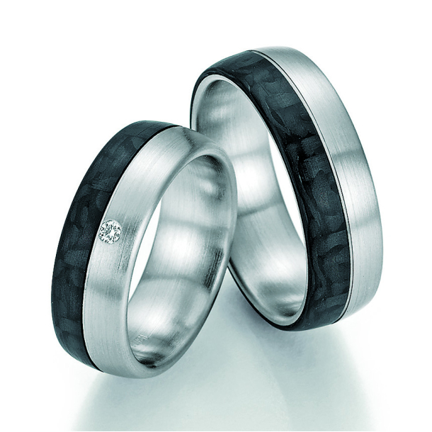 Sorte Vielsesringe Carbon