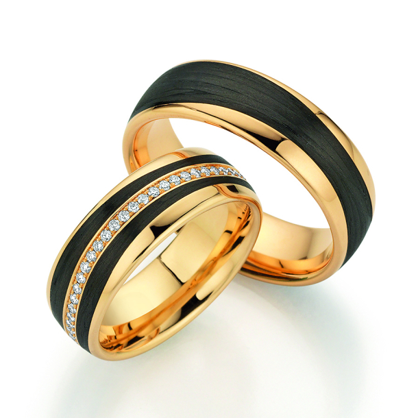 Sorte Vielsesringe Carbon