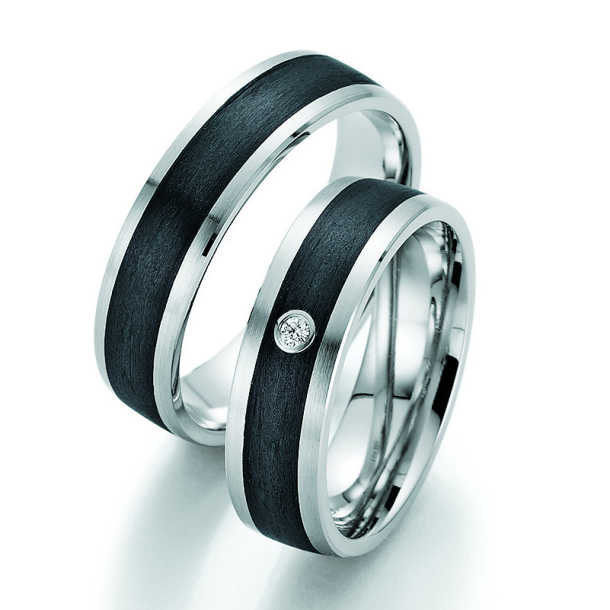 Sorte Vielsesringe Carbon