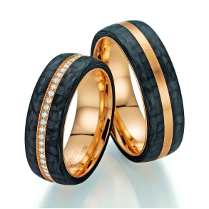 Sorte Vielsesringe Carbon