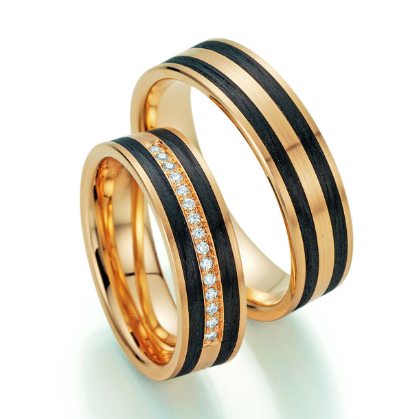 Sorte Vielsesringe Carbon