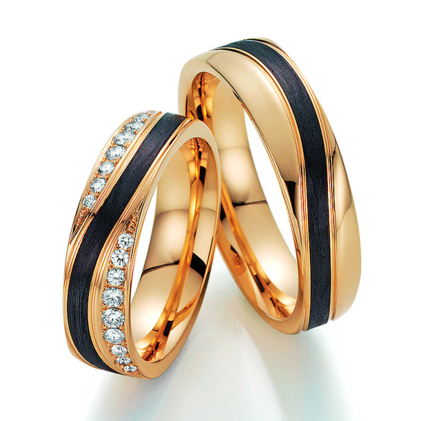 Sorte Vielsesringe Carbon