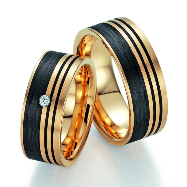 Sorte Vielsesringe Carbon