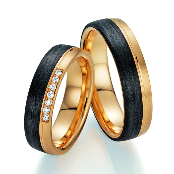 Sorte Vielsesringe Carbon