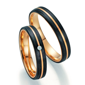 Sorte Vielsesringe Carbon