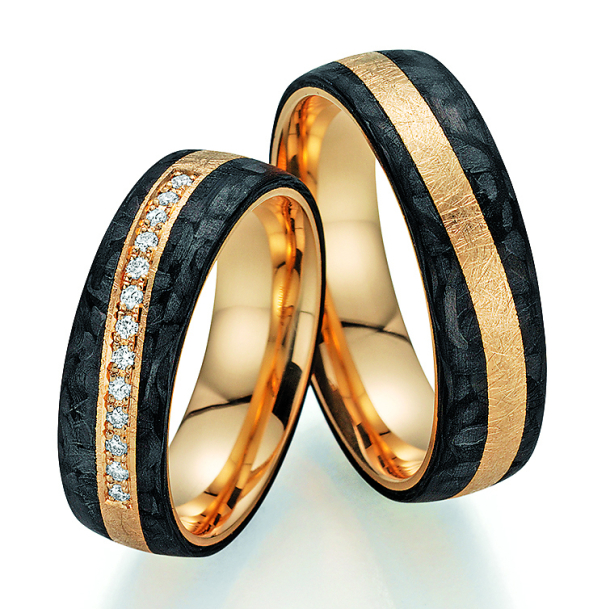 Sorte Vielsesringe Carbon