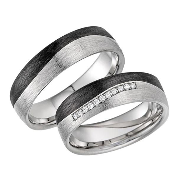 Sorte Vielsesringe Carbon