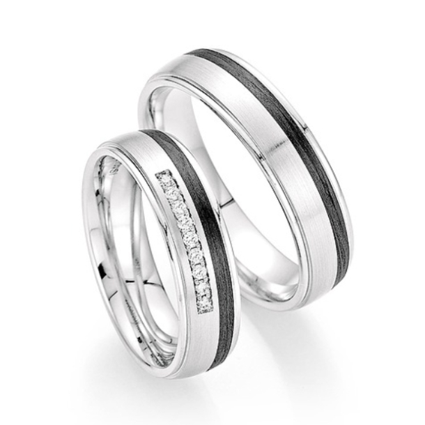 Sorte Vielsesringe Carbon