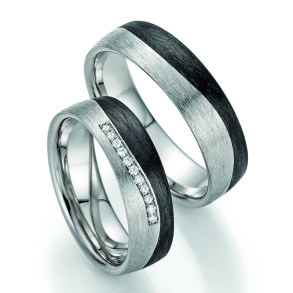 Sorte Vielsesringe Carbon