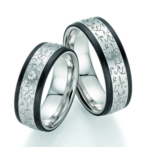 Sorte Vielsesringe Carbon