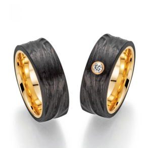 Sorte Vielsesringe Carbon