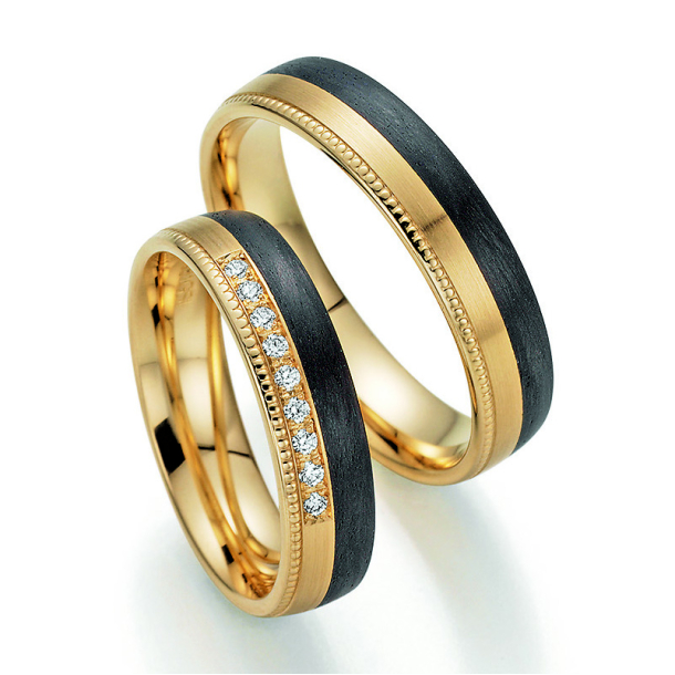 Sorte Vielsesringe Carbon