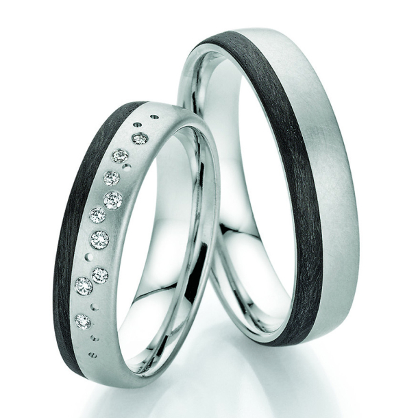 Sorte Vielsesringe Carbon