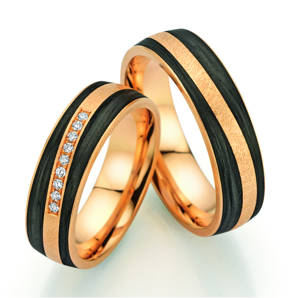 Sorte Vielsesringe Carbon