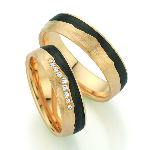 Sorte Vielsesringe Carbon