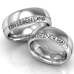 Vielsesringe S�lv m. Udvendig Gravering 252