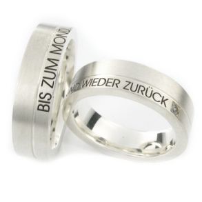 Vielsesringe S�lv brilliant m. Udvendig Gravering 253